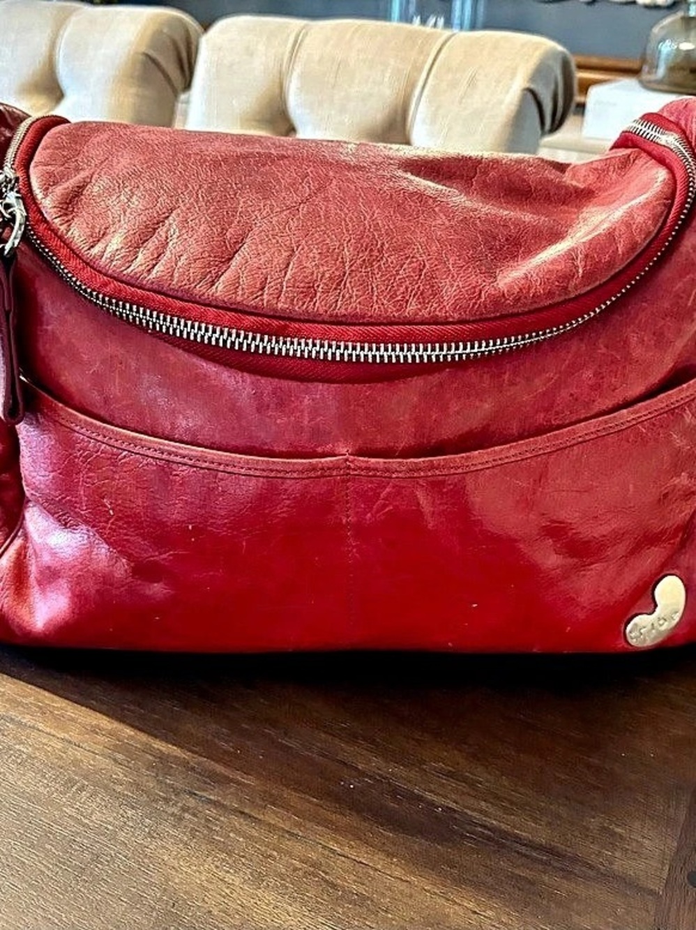 RARE Tribe Singapore Sling Raspberry Leather Diaper Bag + Accessories